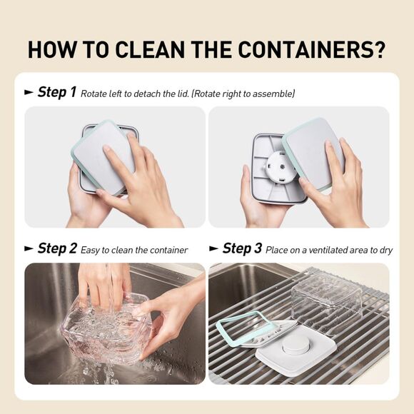 Pop Food Storage Containers Set 6Pcs Airtight Containers with Lid Kitchen Pantry - Picture 6 of 6